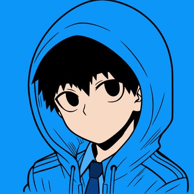 manga character with a hoodie