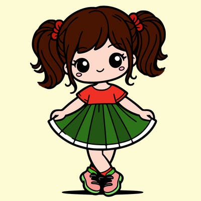 easy to draw little girl