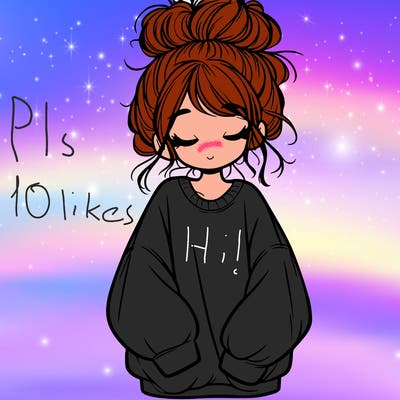 girl with baggy sweatshirt and messy bun