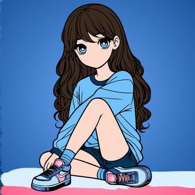 girl sitting realistic