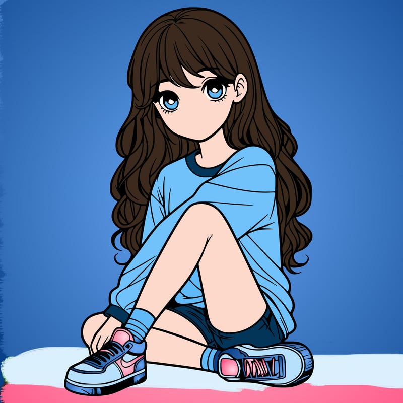 girl sitting realistic