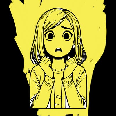 scared realistic girl