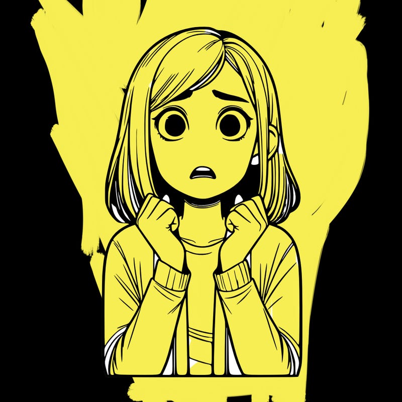 scared realistic girl