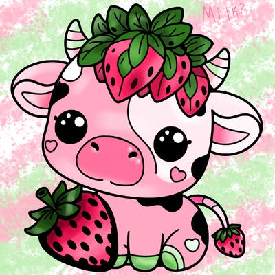cute strawberry cow