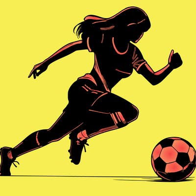 realistic woman playing soccer