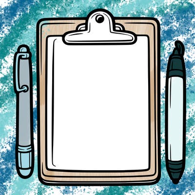 blank clip board with pen