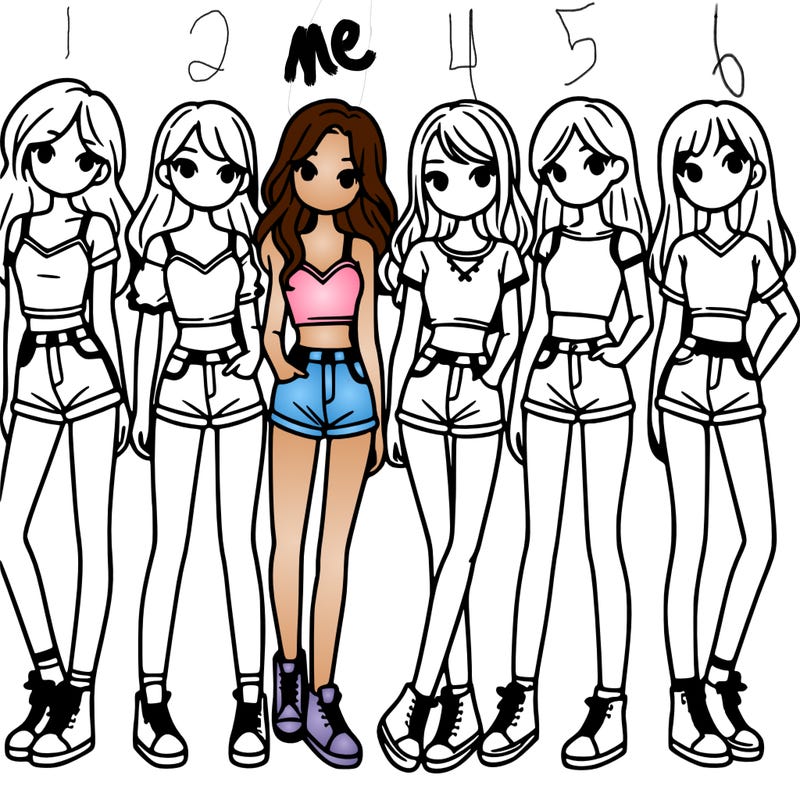 a group of girls wearing crop tops and shorts