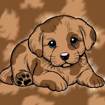 a cute realistic puppy