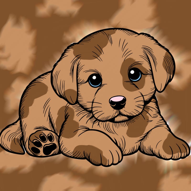 a cute realistic puppy