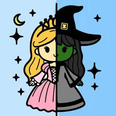 split princess and witch