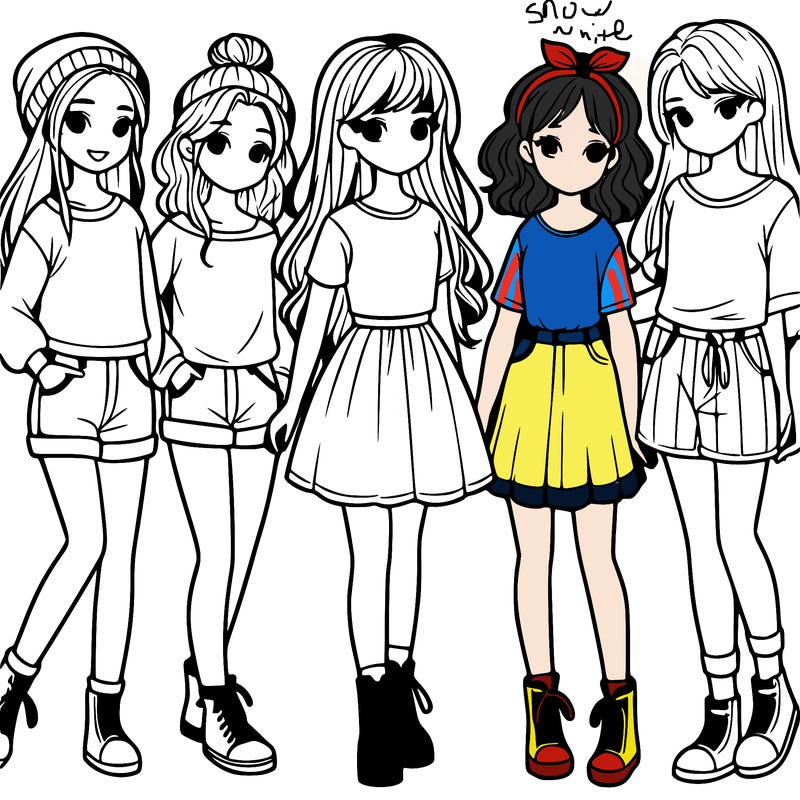 a group of five girls