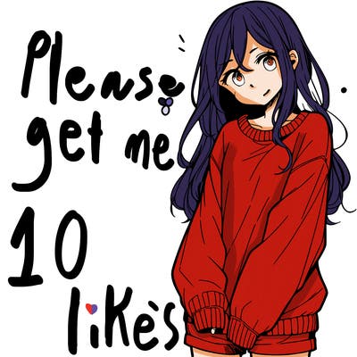 manga teen girl  in a sweater and baggy pants