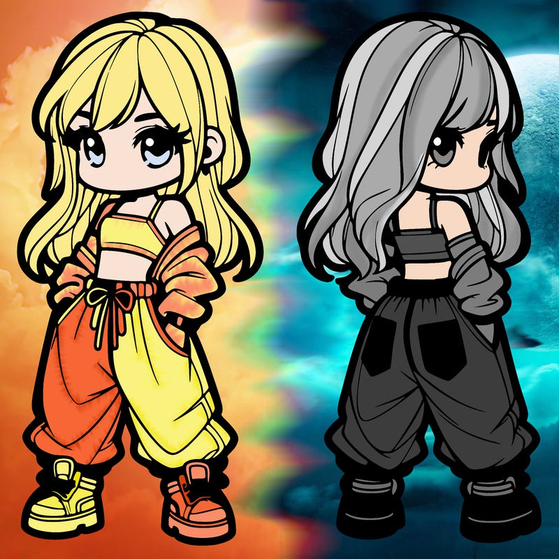 girl in crop top and baggy pants