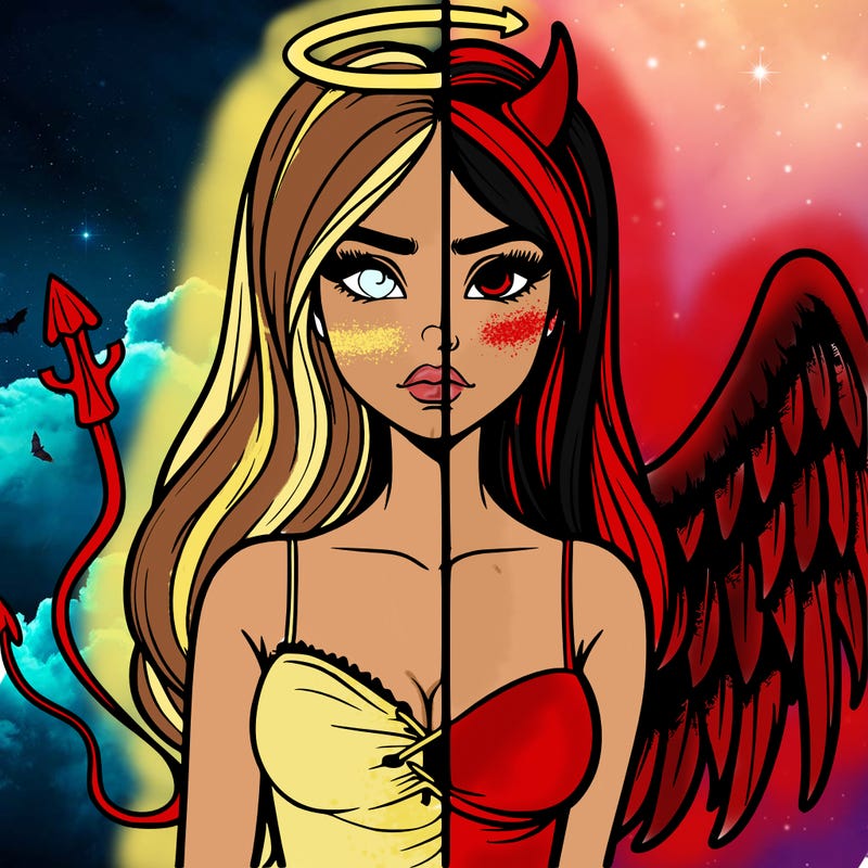 devil vs angel realistic girl