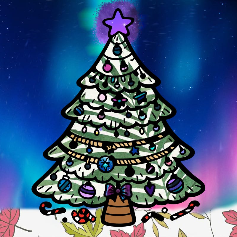 christmas tree with lots of details