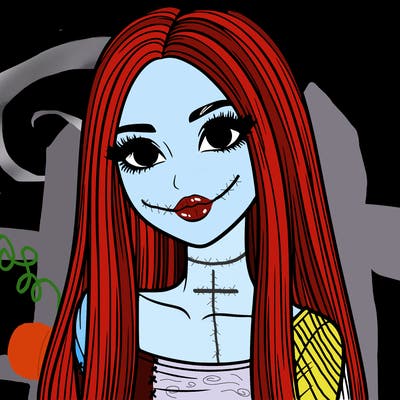 realistic girl with straight and long hair