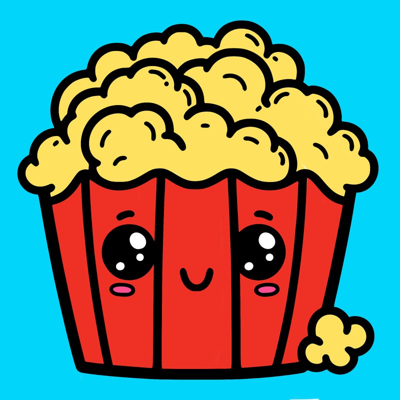 popcorn with a face