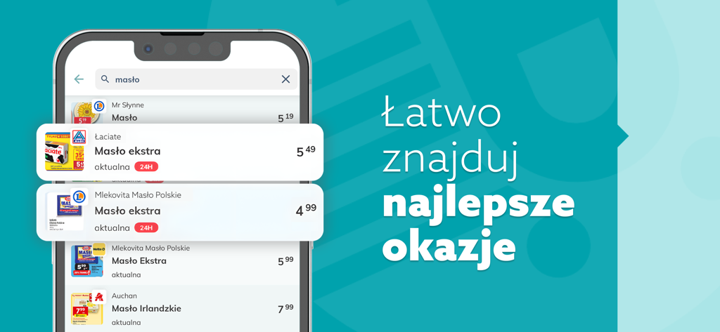 Blix - Gazetki Promocyjne - Blix app interface showing grocery price comparison and shopping deals on a mobile phone