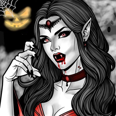 realistic vampire sorcerer woman