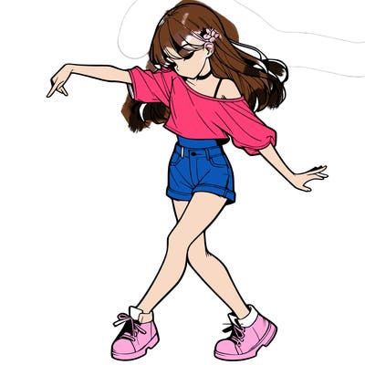 realistic girl danceing