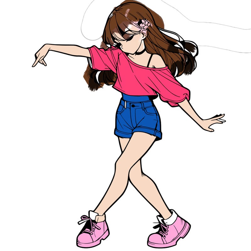 realistic girl danceing