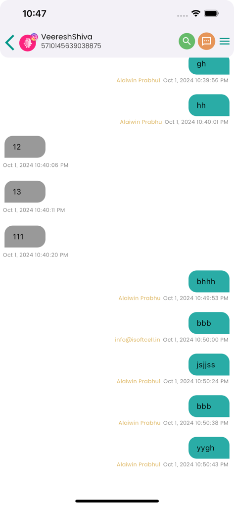 AI-Octopus - AI-Octopus mobile app CRM chat interface for managing social media conversations