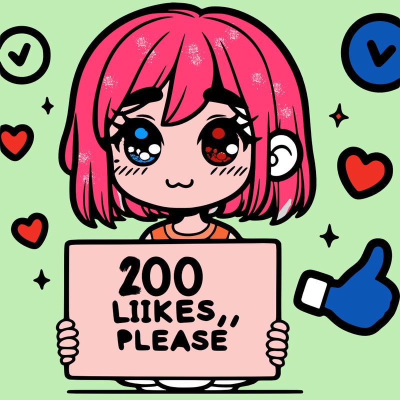 a girl with a sign saying 100 likes, please