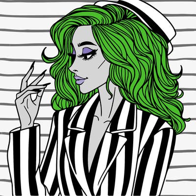 woman in beetlejuice costume