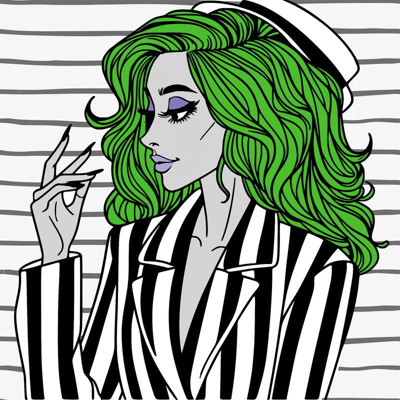 woman in beetlejuice costume