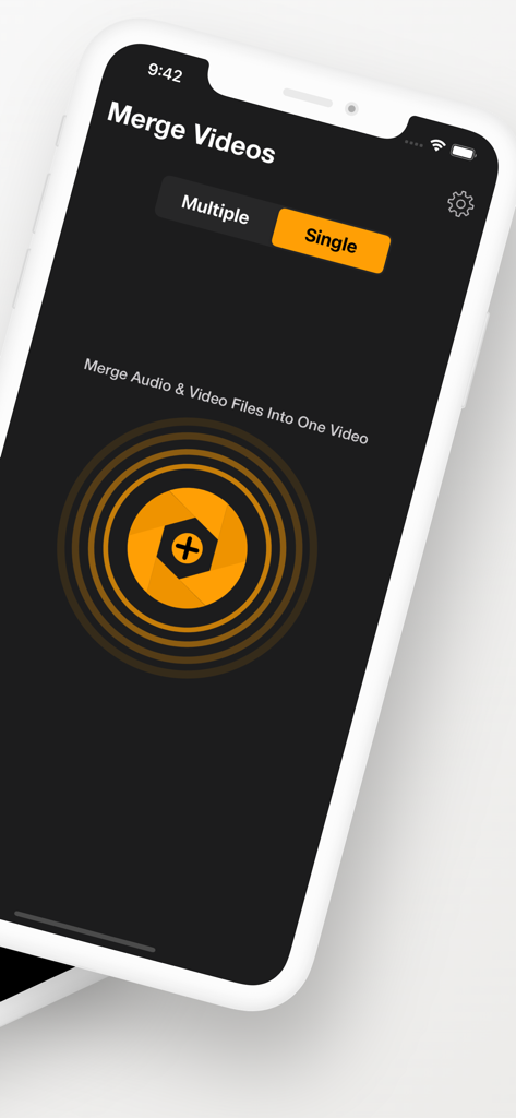 Merge Video Files - Interfaz de la aplicación Unir Archivos de Video mostrando opciones para combinar archivos de audio y video.