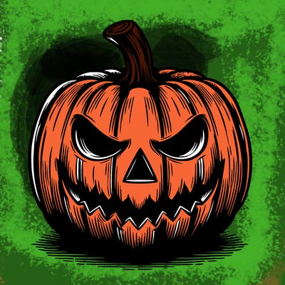 realistic scary halloween pumpkin