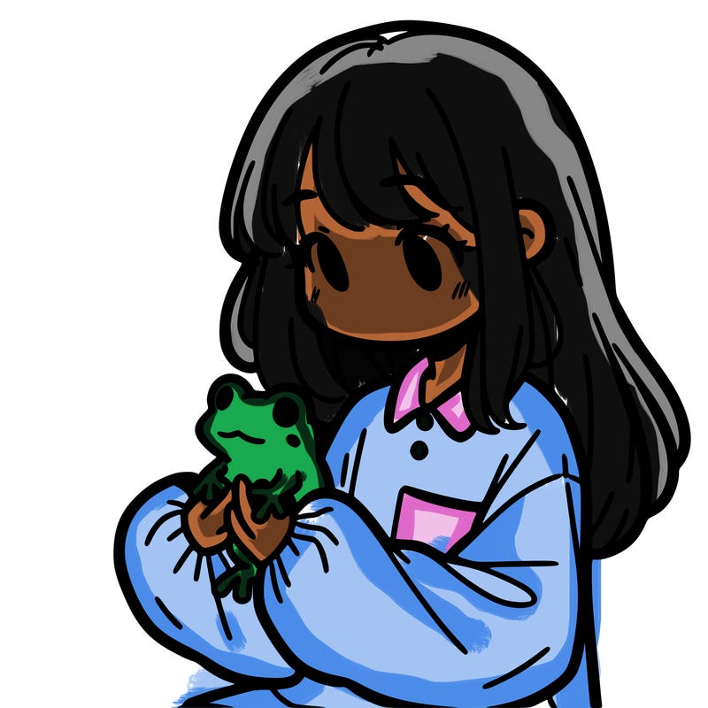 girl with long hair and a oversized shirt. and she is holding a frog