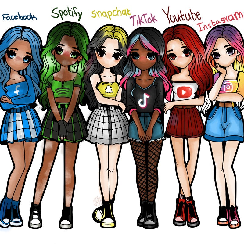 a group of girls realistic