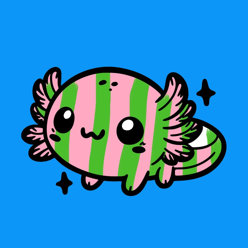 cute easy baby axolotl