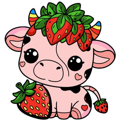 cute strawberry cow