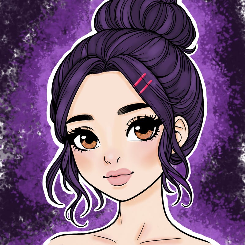 realistic pretty girl with hair in bun