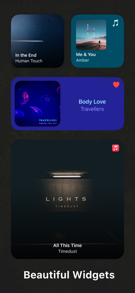 WidgetPod - Music Widget - A collection of customizable music widgets in different sizes and colors for iPhone home screen
