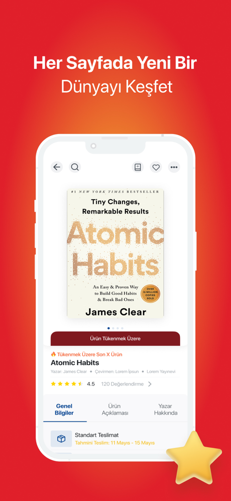 D&R - D and R mobile app interface showing a book product page for Atomic Habits by James Clear