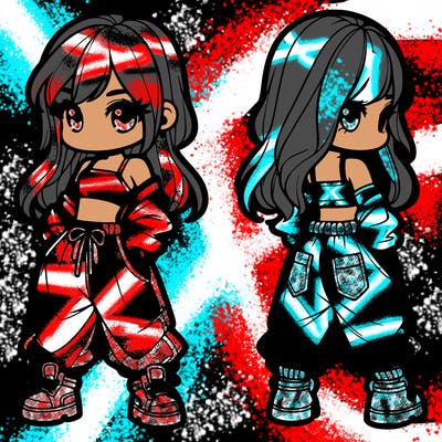 girl in crop top and baggy pants