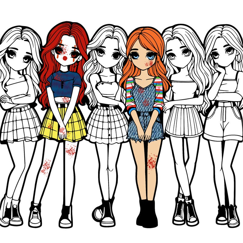 a group of girls realistic