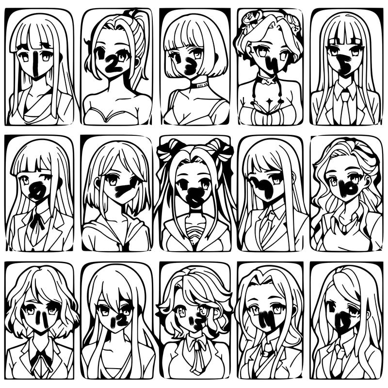 girls that look diffrent anime