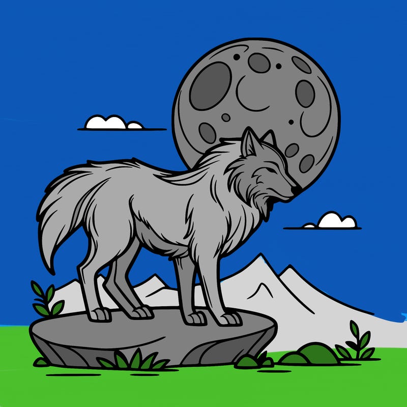 wolf moonlight