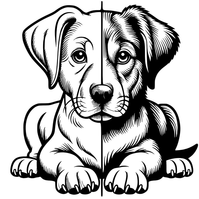 realistic dog split picture