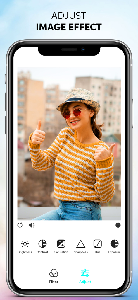 Video Splitter Cut Story Maker - Interface showing image adjustment tools like brightness and contrast for social media stories