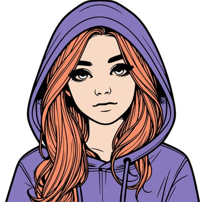 realistic girl with a hoodie