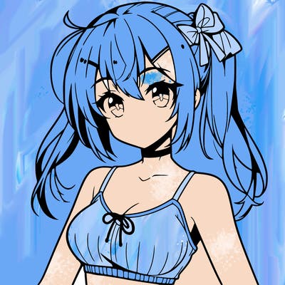 anime girl with crop top