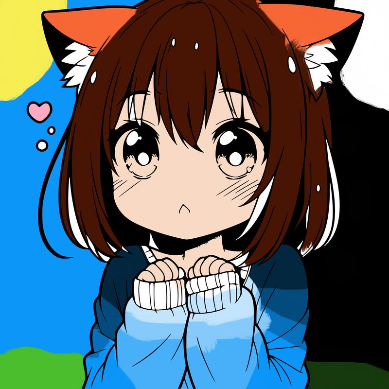 shy anime catgirl