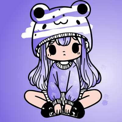 a girl wearing a frog hat and some frog socks