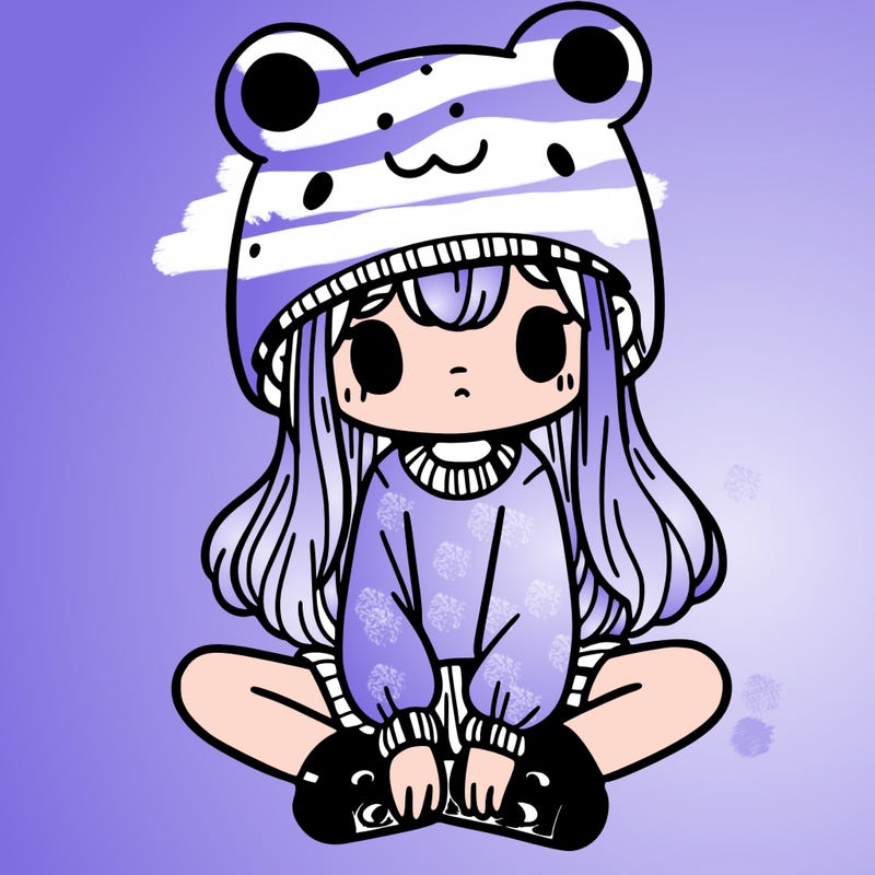 a girl wearing a frog hat and some frog socks