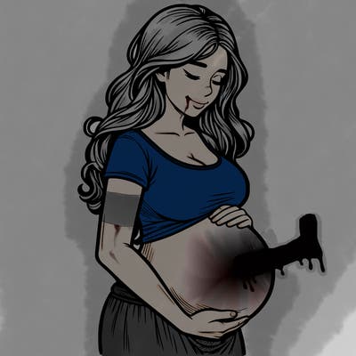 woman heavily pregnant realistic